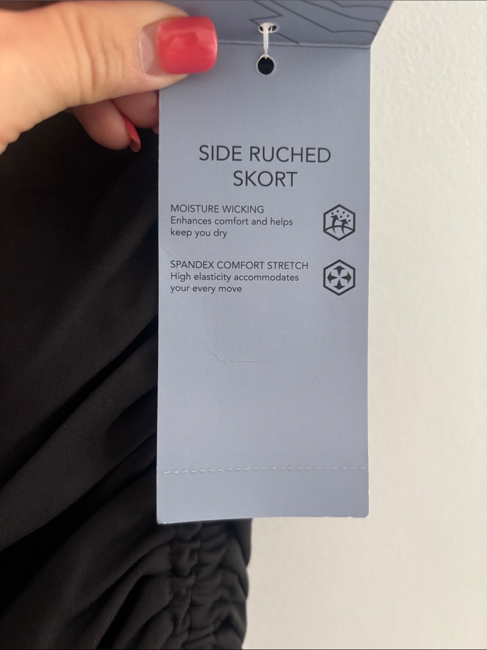 Avia Black High-Low Ruched Athletic Skirt - Picture 2 of 6